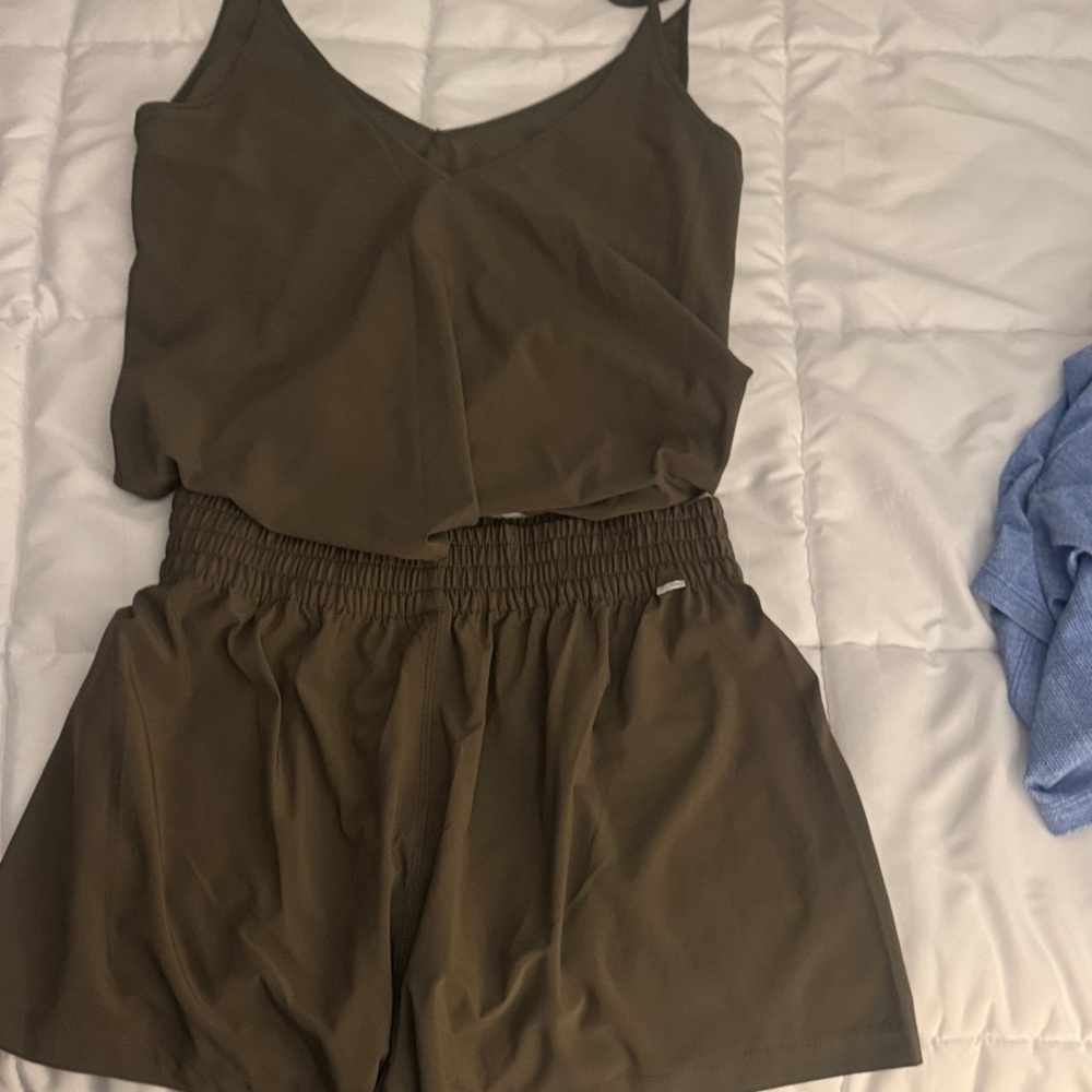 Vuori Olive Green Camisole Top